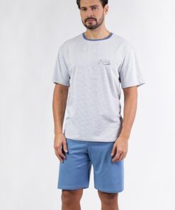 Piżama męska Regina 483 bawełniana krótka niebieska