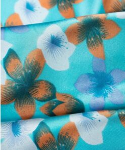 Alternative view of Elegancka Apaszka damska Satynowa 50x50cm turkus w kwiaty