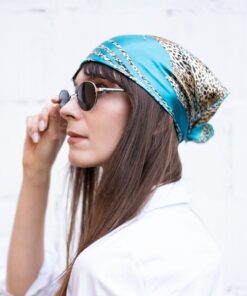 Elegancka Apaszka damska 50x50cm turkusowa