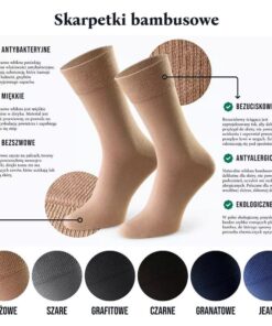 Alternative view of Skarpety męskie Bambusowe jedwabiste gładkie czarne