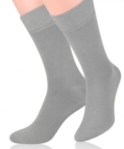 Skarpety męskie Bambusowe jedwabiste gładkie szare