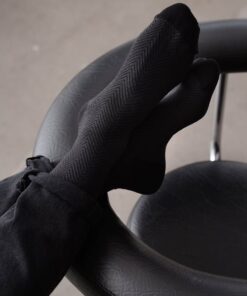 Bawełniane skarpety męskie wzór w jodełkę czarne