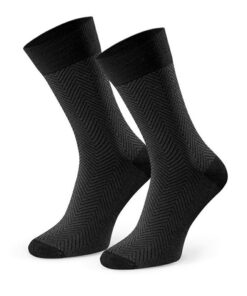 Alternative view of Bawełniane skarpety męskie wzór w jodełkę czarne