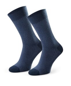 Bawełniane skarpety męskie granatowe wzór romby