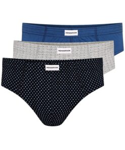 Slipy męskie Henderson 1446 K657 - 3 sztuki niebieski szary wzór