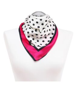 Alternative view of Elegancka Apaszka damska 70x70cm grochy biało różowa