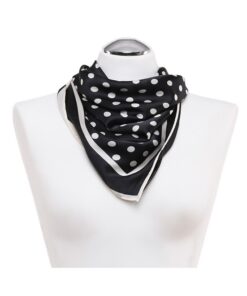 Alternative view of Elegancka Apaszka damska 70x70cm grochy biało czarna