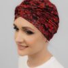 Turban Klara bordowe kwiaty