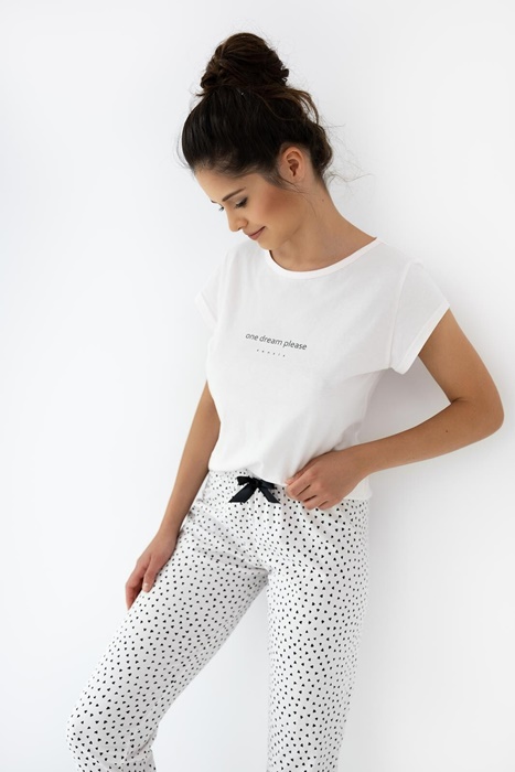 Piżama damska Sensis Christabel bawełniana w serduszka