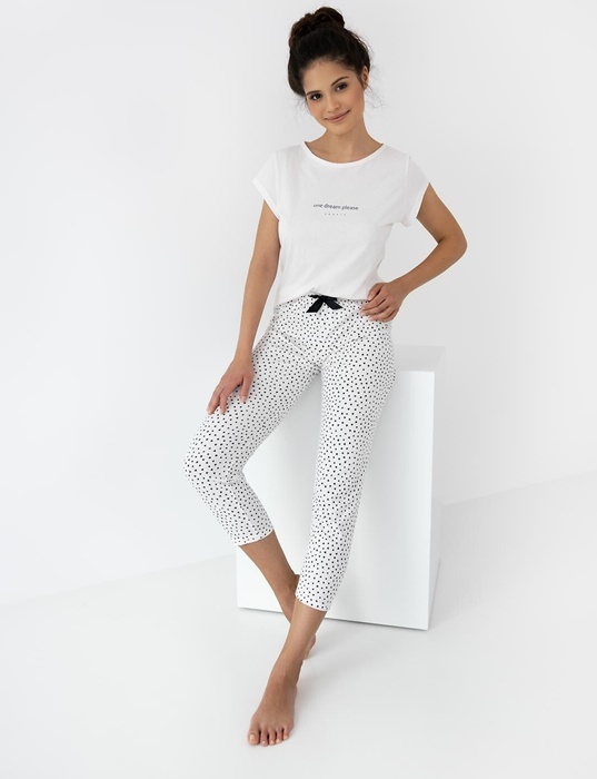 Piżama damska Sensis Christabel bawełniana w serduszka - obrazek 3