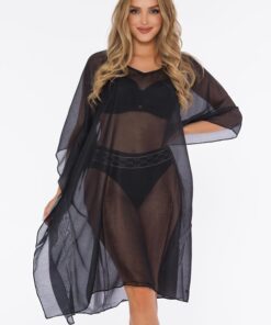 Pareo tunika plażowa Self 25 D83T1 czarny