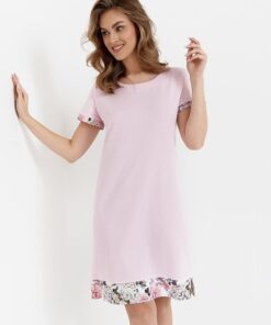 Koszula nocna Cana 475 róż z kwiatowymi lamówkami