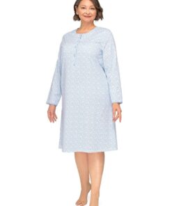 Alternative view of Koszula nocna Basia III 264 Martel rozpinana długi rękaw błękit