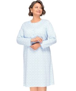 Koszula nocna Basia III 264 Martel rozpinana długi rękaw błękit