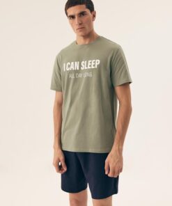 Piżama męska Henderson Sleeper krótka zielono granatowa