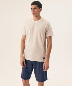 Piżama męska Henderson Dive krótkie spodenki kremowa