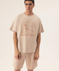 Piżama męska Henderson Sand krótka piaskowy beż