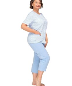 Alternative view of Piżama damska Kasia I 265 Martel rozpinana krótki rękaw niebieska