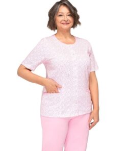 Piżama damska Kasia I 265 Martel rozpinana krótki rękaw różowa