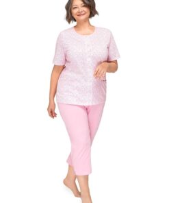 Alternative view of Piżama damska Kasia I 265 Martel rozpinana krótki rękaw różowa