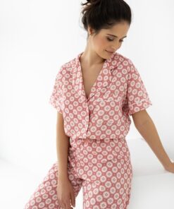 Alternative view of Elegancka Piżama damska Sensis Sofija Rozpinana koszulka ceglasta