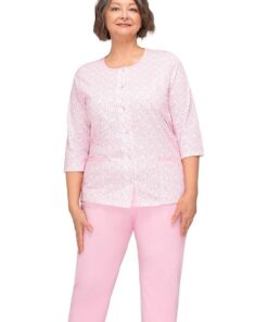 Piżama damska Kasia II 266 Martel rozpinana rękaw 3/4 różowa