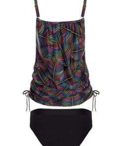 Alternative view of Dwuczęściowy Kostium kąpielowy BEZ fiszbin Tankini kolorowe