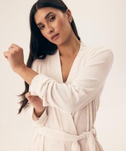 Alternative view of Cienki Szlafrok damski Henderson 43014 Boar piaskowy ecru