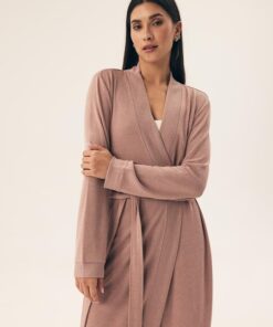 Cienki Szlafrok damski Henderson 43014 Boar dusty rose