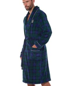 Szlafrok męski L&L 2455 Hero zielono granatowy