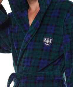 Alternative view of Szlafrok męski L&L 2457 Pedro z kapturem zielono granatowy