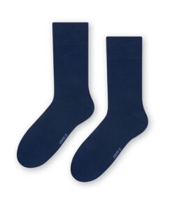 Skarpety męskie Bawełniane garniturowe gładkie granatowe