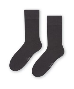 Skarpety męskie Bawełniane garniturowe gładkie grafitowe