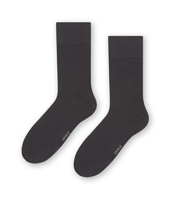 Skarpety męskie Bawełniane garniturowe gładkie grafitowe