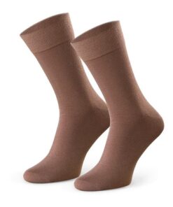 Skarpety męskie Bawełniane garniturowe gładkie brązowy jasny