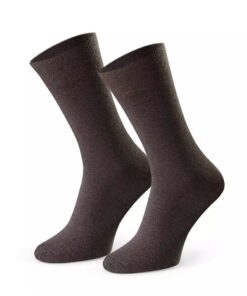 Skarpety męskie Bawełniane garniturowe gładkie brązowy melanż