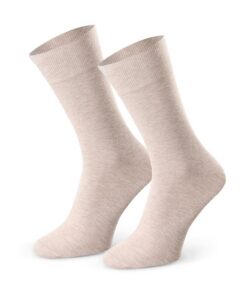 Skarpety męskie Bawełniane garniturowe gładkie melanż beżowy