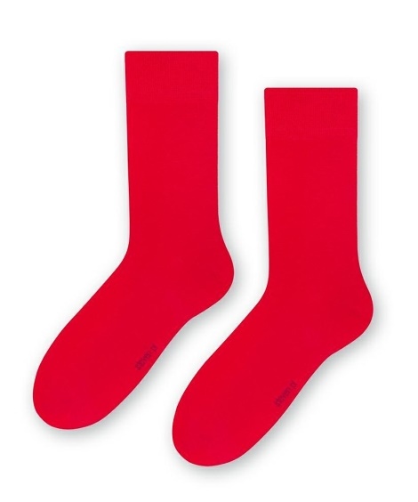 Skarpety męskie Bawełniane garniturowe gładkie czerwone