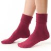 Skarpetki damskie bawełniane od wewnątrz frotte bordowe