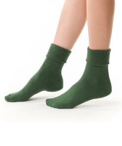 Alternative view of Skarpetki damskie bawełniane od wewnątrz frotte zielony