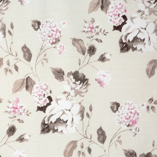 Beżowa bawełniana pościel w brązowo szary kwiatowy wzór – satyna bawełniana - obrazek 4