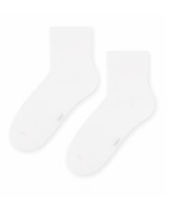 Bambusowe Skarpetki damskie bezuciskowe wywijane białe