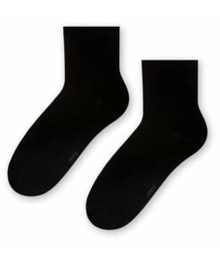 Bambusowe Skarpetki damskie bezuciskowe wywijane czarne