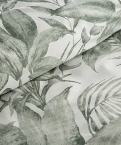 Alternative view of Biało miętowa pościel w liście z satyny bawełnianej – Classic Collection