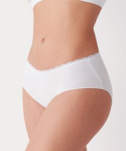 Bawełniane Figi damskie majtki Cotonella pakiet 3 szt. Białe