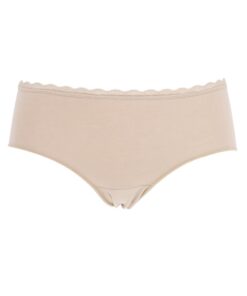Bawełniane Figi damskie majtki Cotonella pakiet 3 szt. Beżowe