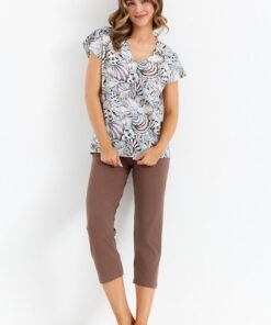 Alternative view of Piżama damska Cana 483 bawełniana niebiesko czekoladowa