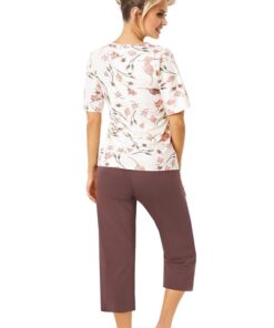 Alternative view of Piżama damska Donna Amaris spodnie 3/4 ecru brąz