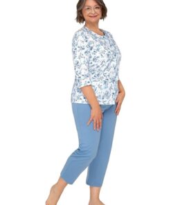 Alternative view of Piżama damska Martel Maria II 201 rozpinana 3/4 ciemny niebieski