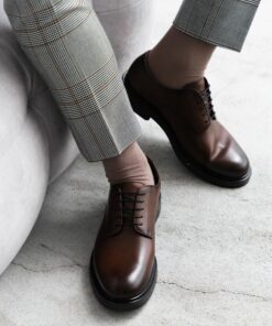 Skarpety męskie Bawełniane garniturowe gładkie beżowe